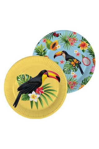 Tropical Toucan Disposable Plates - PartyExperts