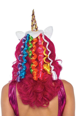 Unicorn Headband with Rainbow Wig Mane - PartyExperts