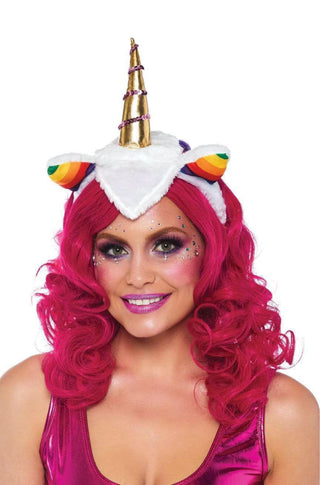 Unicorn Headband with Rainbow Wig Mane - PartyExperts