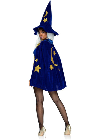 Velvet Moon and Stars Cape and Wizard Hat - PartyExperts