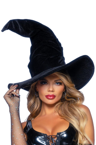 Velvet Ruched Witch Hat - PartyExperts
