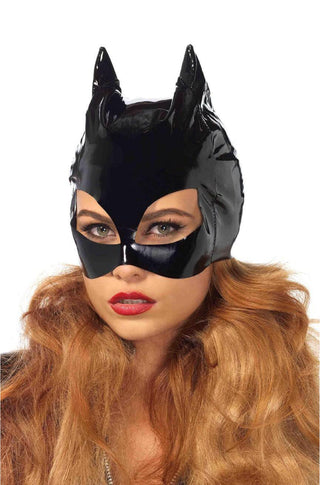 Wet Look Vinyl Catwoman Costume Mask - PartyExperts