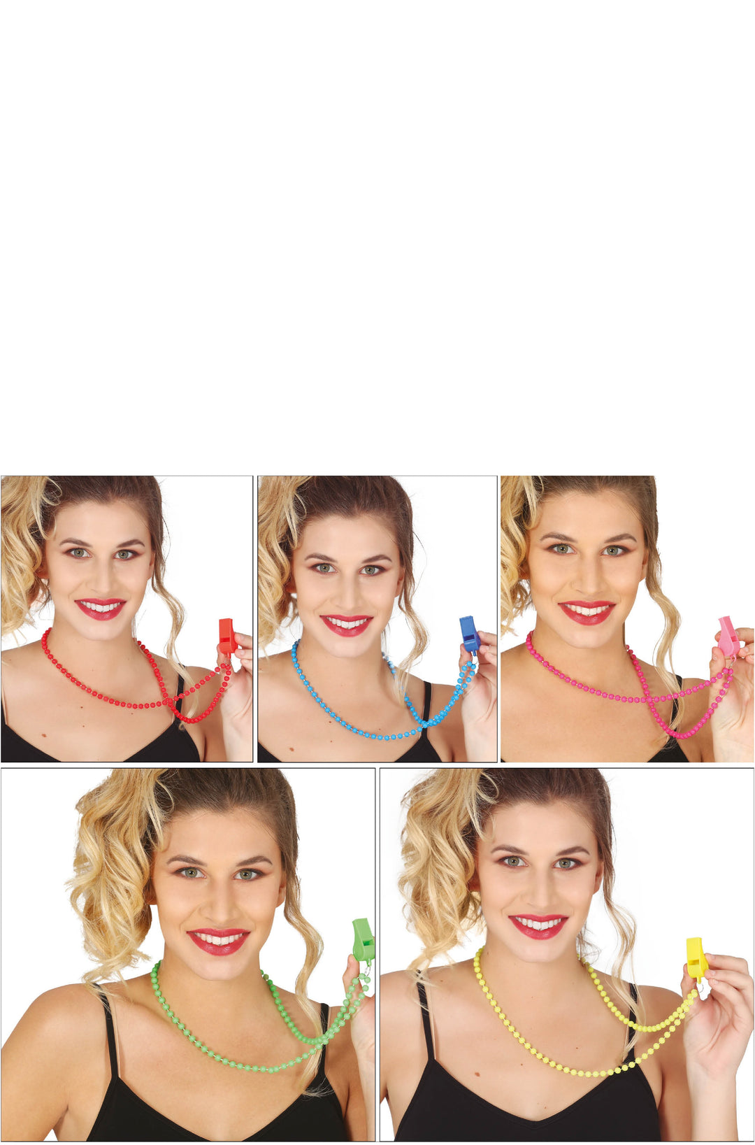 Whistle Necklace Neon Assorted.