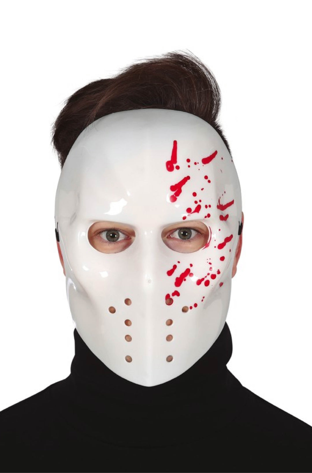 WHITE BLOODY PVC HOCKEY MASK - PartyExperts