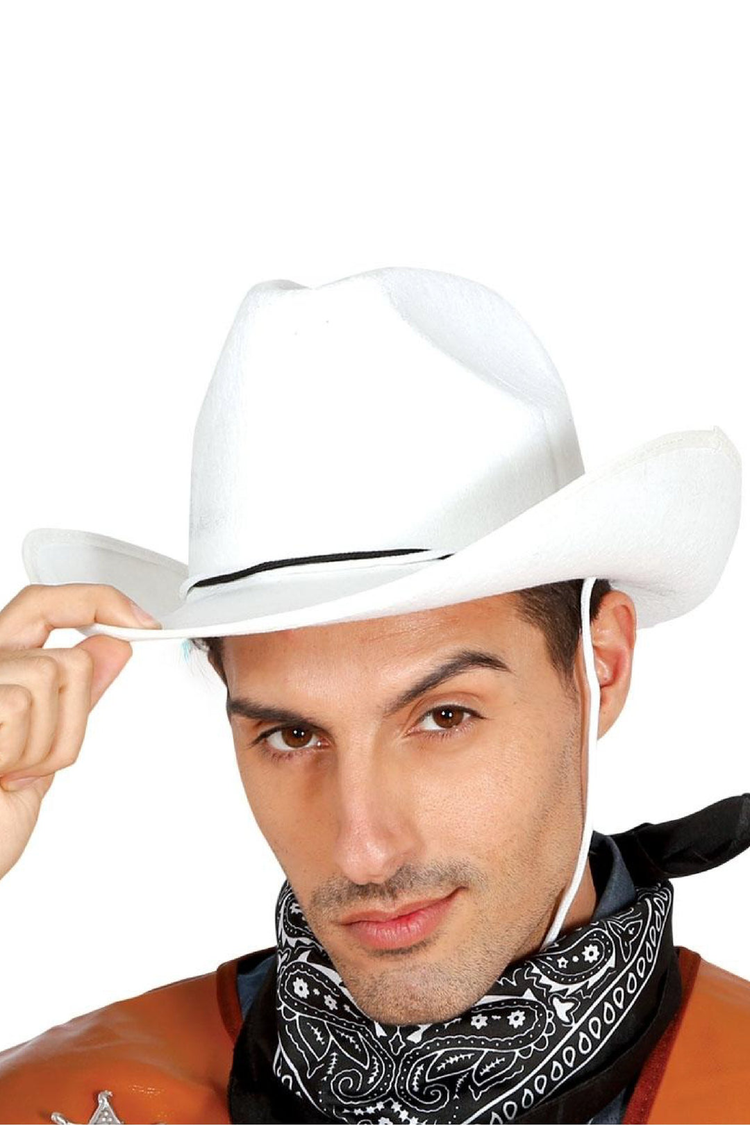 WHITE FELT COWBOY HAT - PartyExperts