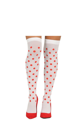 White Stockings With Red Dots.