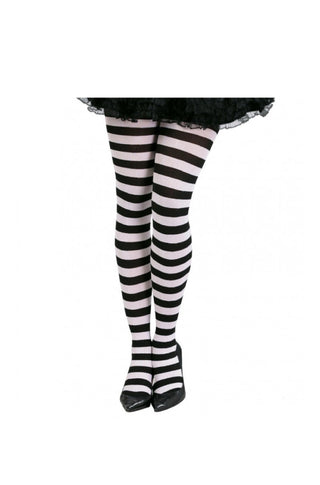 WHITE STRIPED TIGHTS - PartyExperts