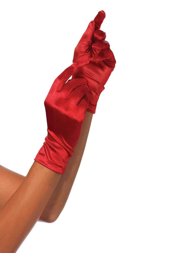 Wrist Length Satin Gloves.