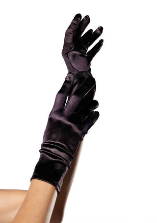 Wrist Length Satin Gloves.